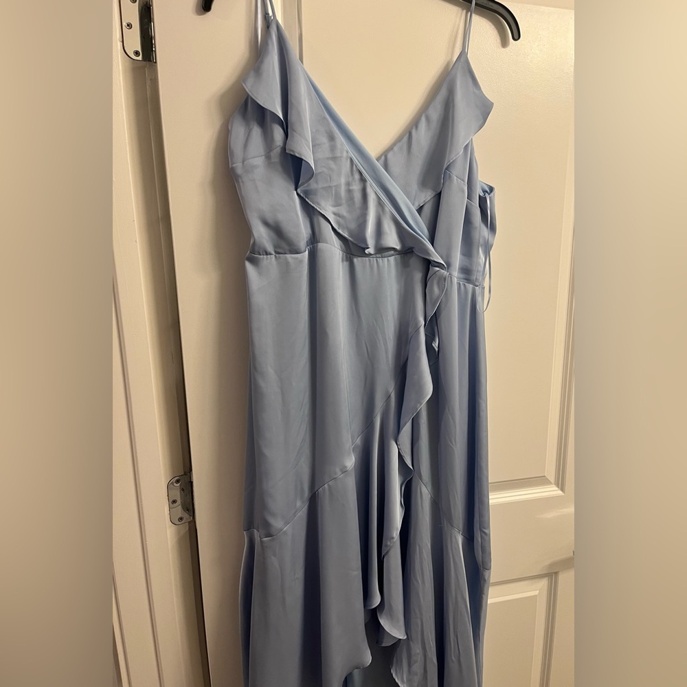 Express Light Blue Asymmetrical Dress